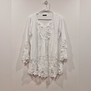 Meaneor | Medium White Lace Women's Tunic